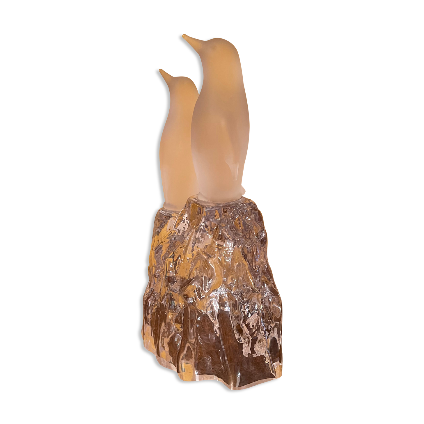 Penguins on crystal block