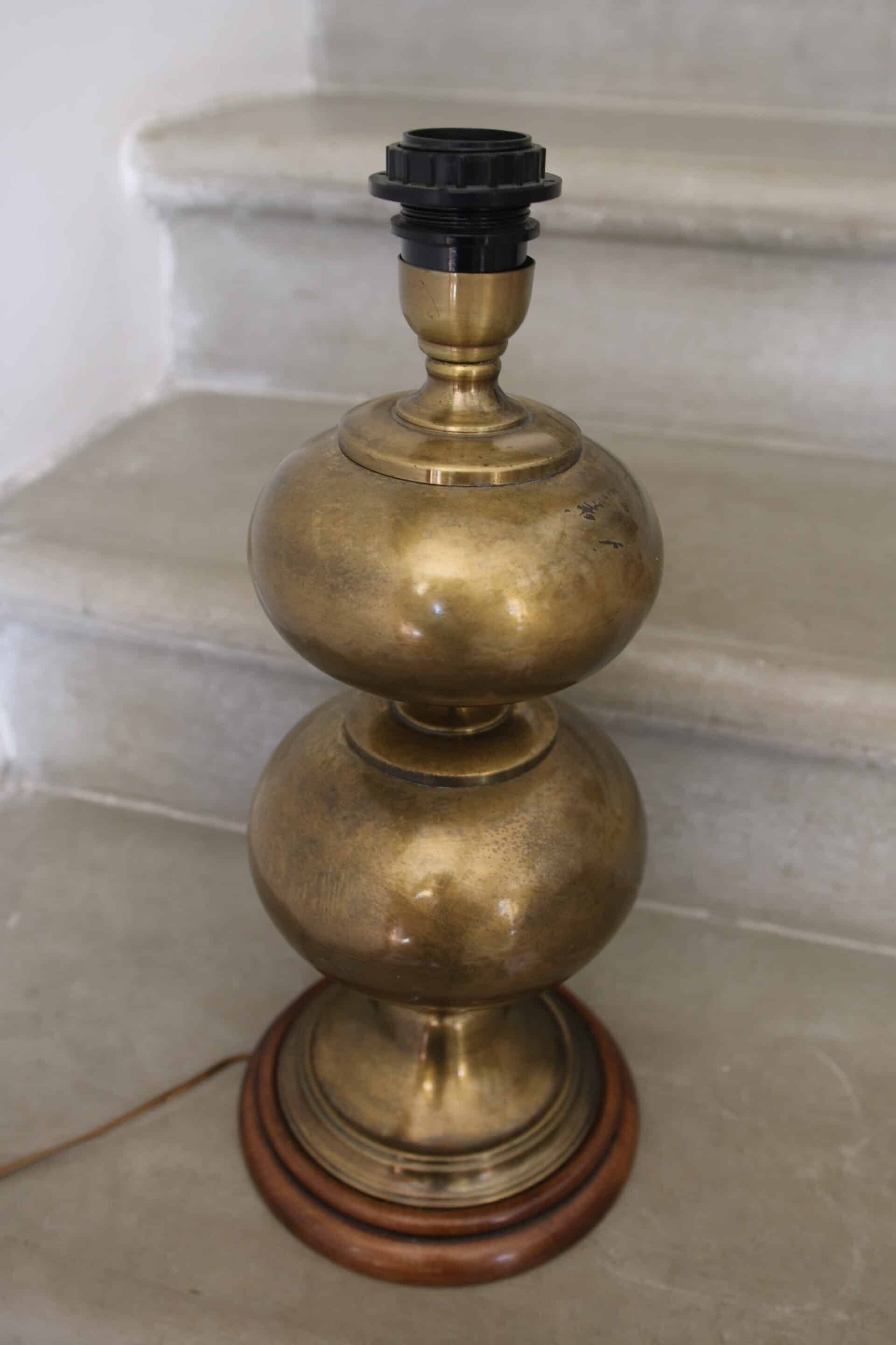 Vintage brass double globe lamp
