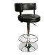 Bar stool black, eco-leather, Germany 90s
