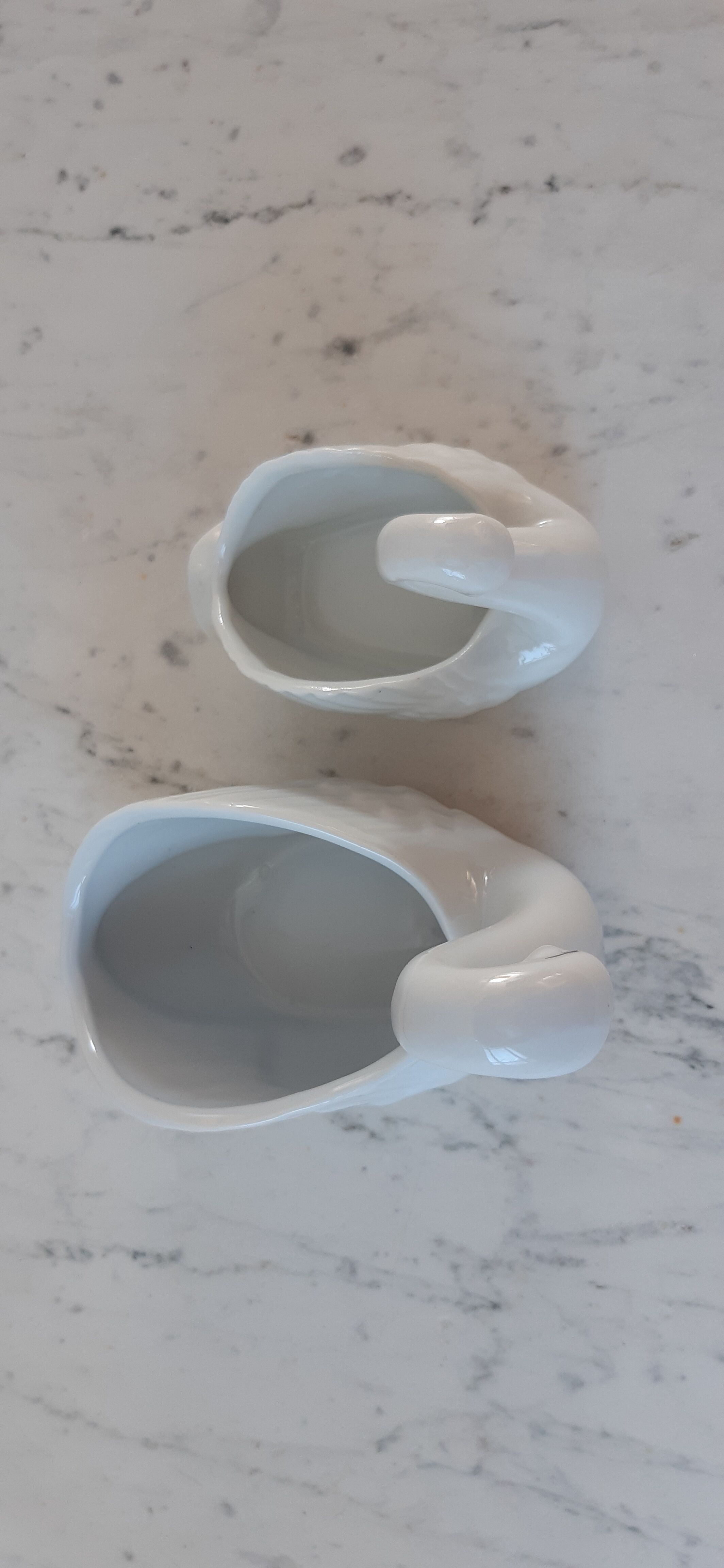Duo of ceramic swans 50s-60s