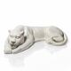 Large elongated panther in crackled earthenware, vintage 1960s-1980s.