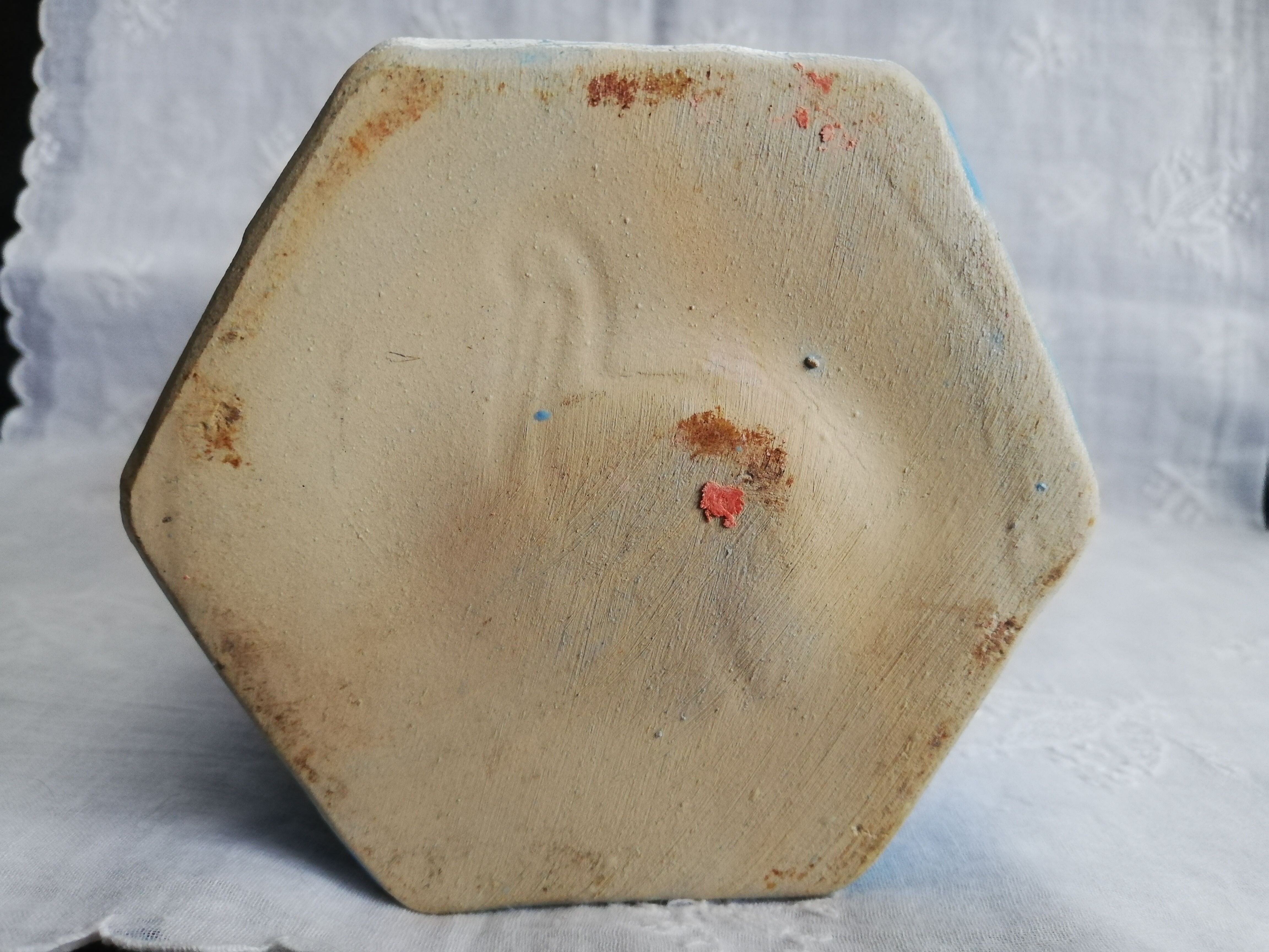 Blue ceramic hot water bottle