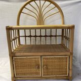 Vintage rattan storage cabinet
