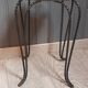 Wrought iron stool and Vallauris pottery signed Leduc.