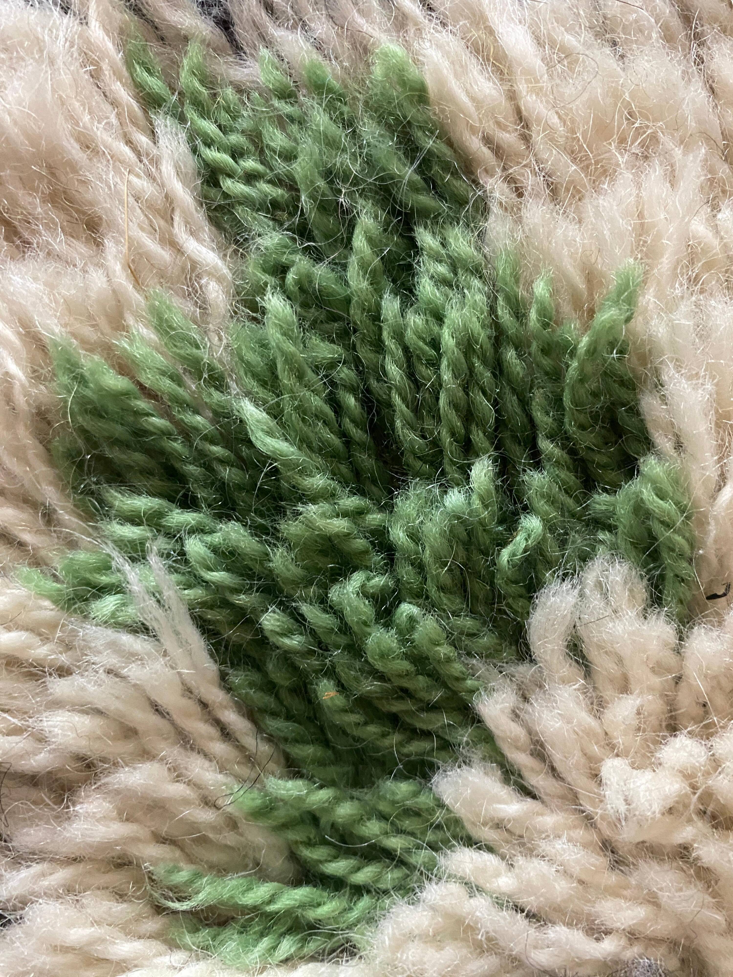 Mid-century Modern High Pile, Yellow, White, Green & Grey Rya Rug, Sweden, 1960s