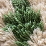 Mid-century Modern High Pile, Yellow, White, Green & Grey Rya Rug, Sweden, 1960s