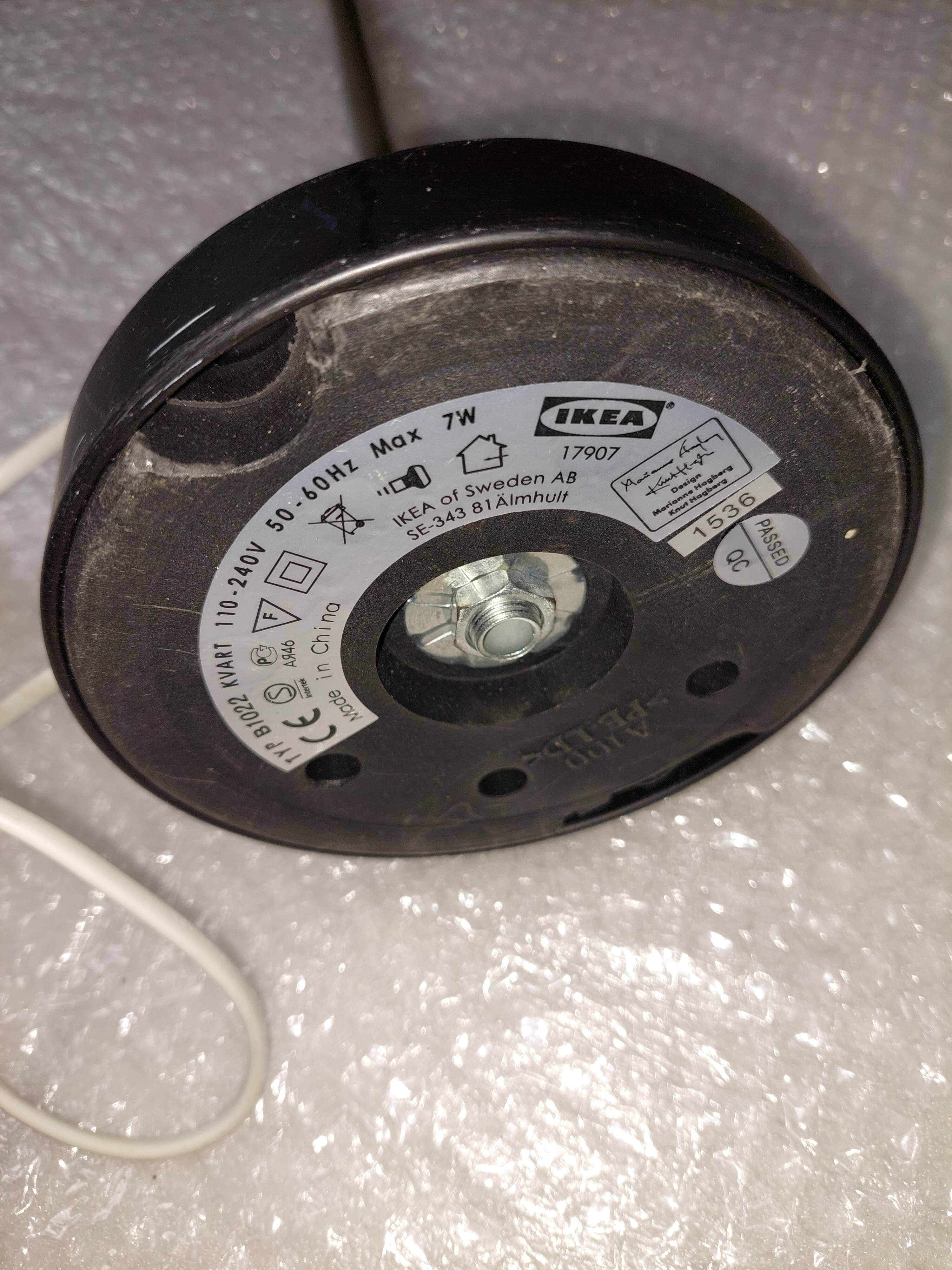 Table lamp by Marianne and Knut Hagberg vintage metal