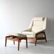 1950s/60s Scandinavian teak lounge chair with ottoman