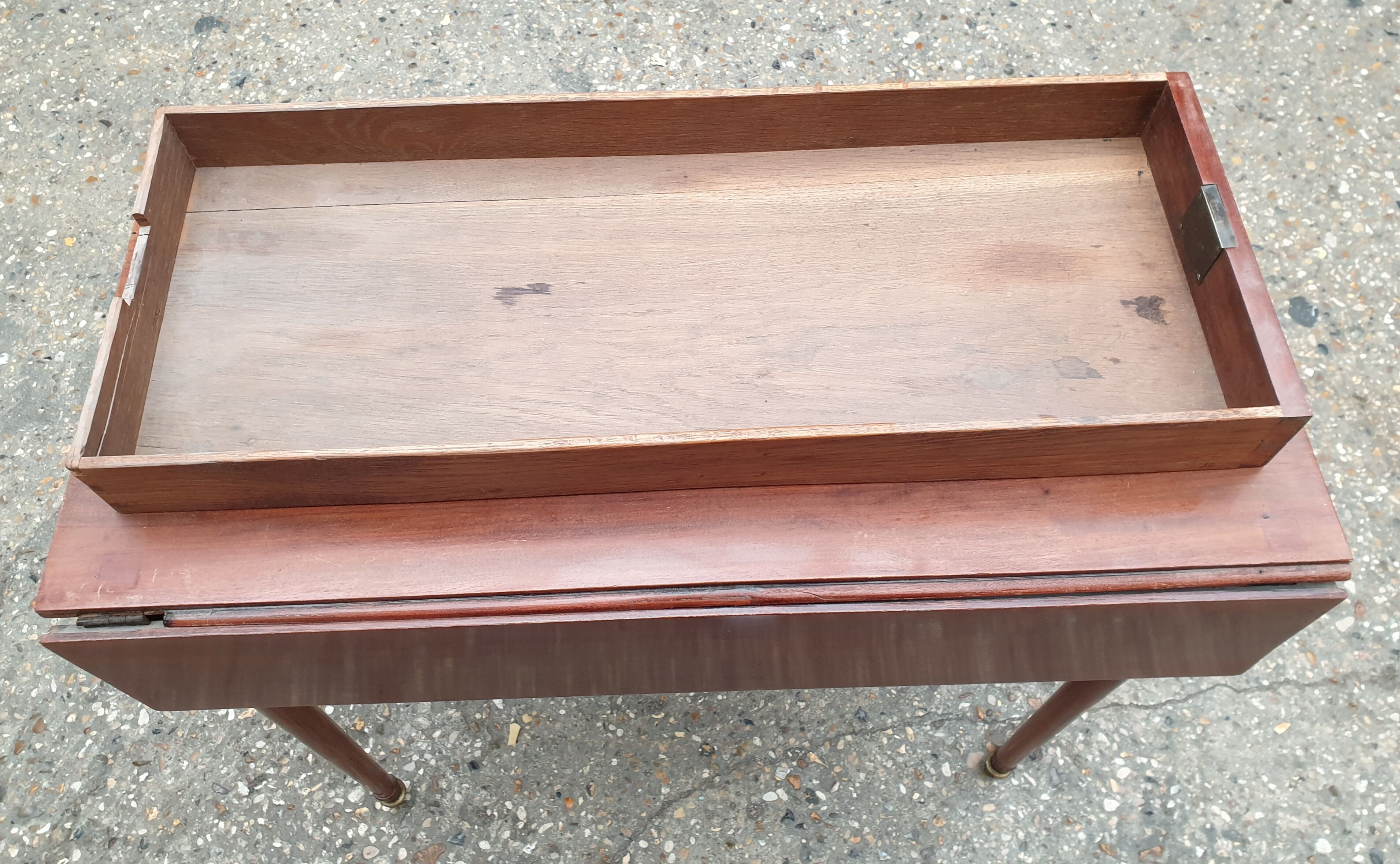 Old table with wooden shutters