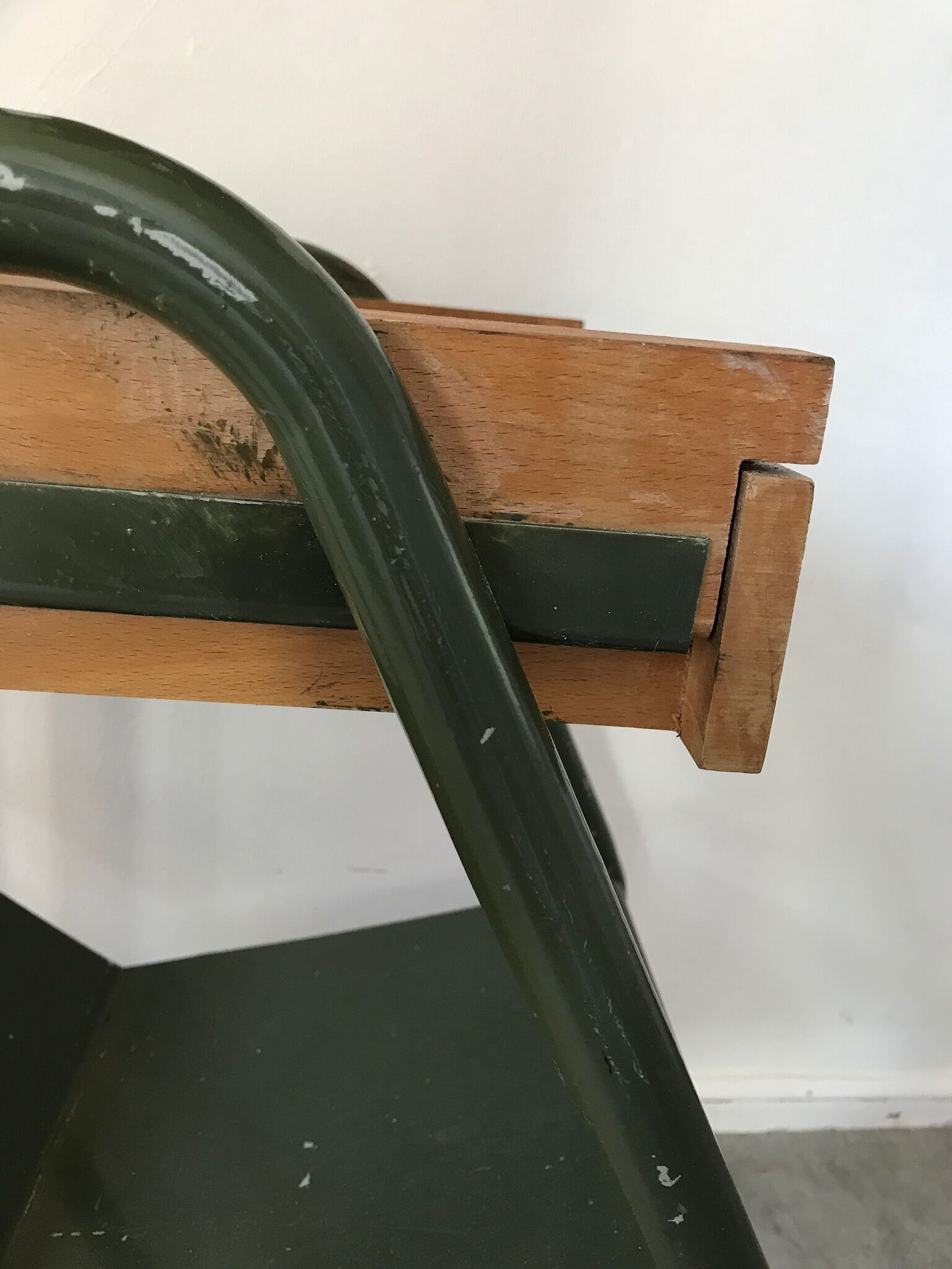 Boarding vintage bedside table