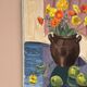 Swedish Oil on Canvas – “Apples and Flowers” – Vintage & Framed