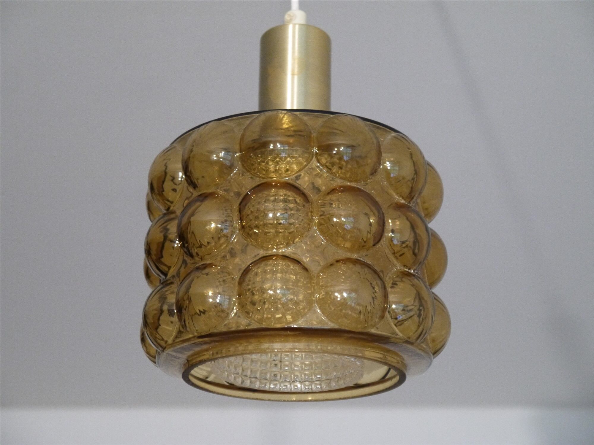 Vintage hanging lamp in 1960 shaded glass