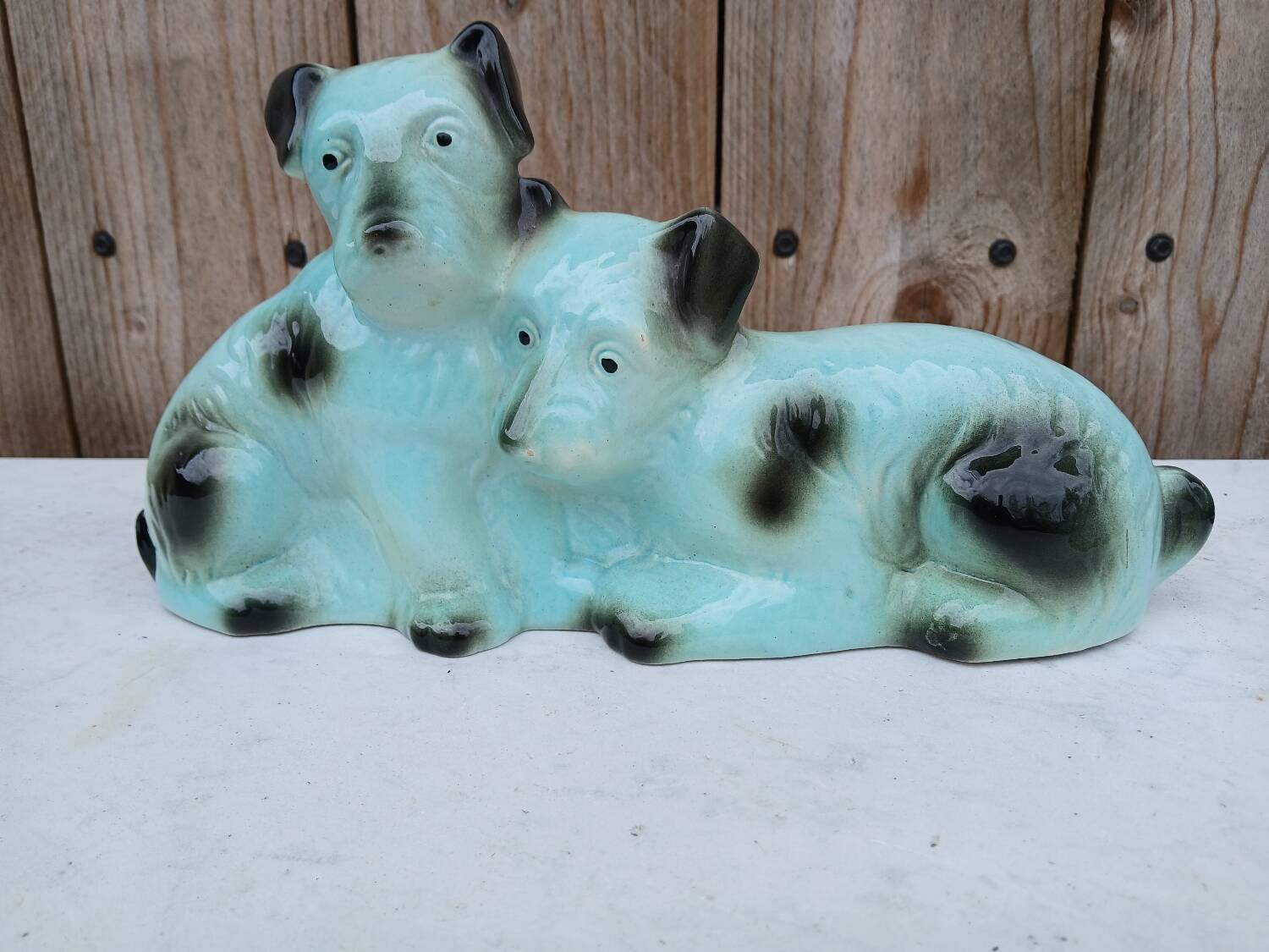 Art Deco ceramic animal statue - dogs
