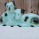 Art Deco ceramic animal statue - dogs