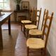 Set of 4 rustic straw chairs in solid wood – France, 1950s-19