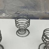 4 vintage stainless steel spiral egg cups 1970