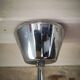 Old 3-light globe opaline stainless steel pendant/chandelier 1960/1970 space age vintage