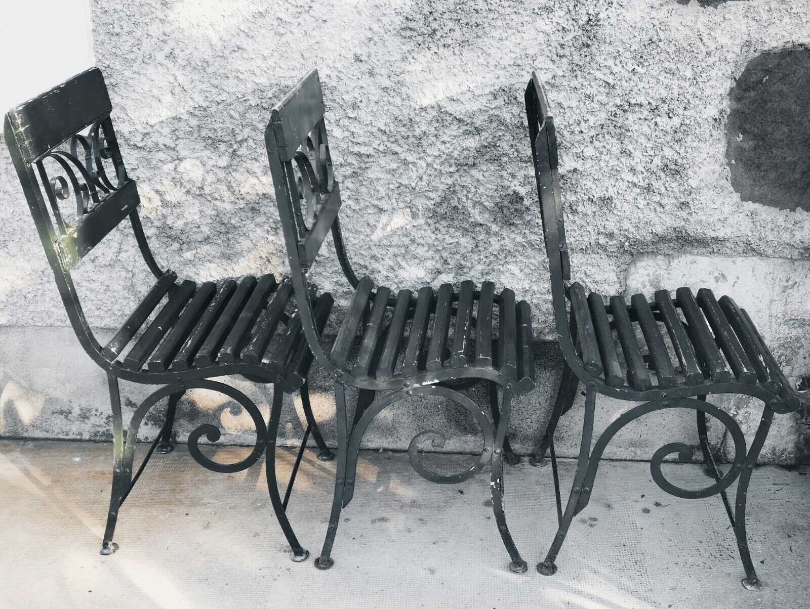 Garden furniture set with 6 chairs, known as Vichy? Art Nouveau 1880?