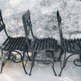 Garden furniture set with 6 chairs, known as Vichy? Art Nouveau 1880?