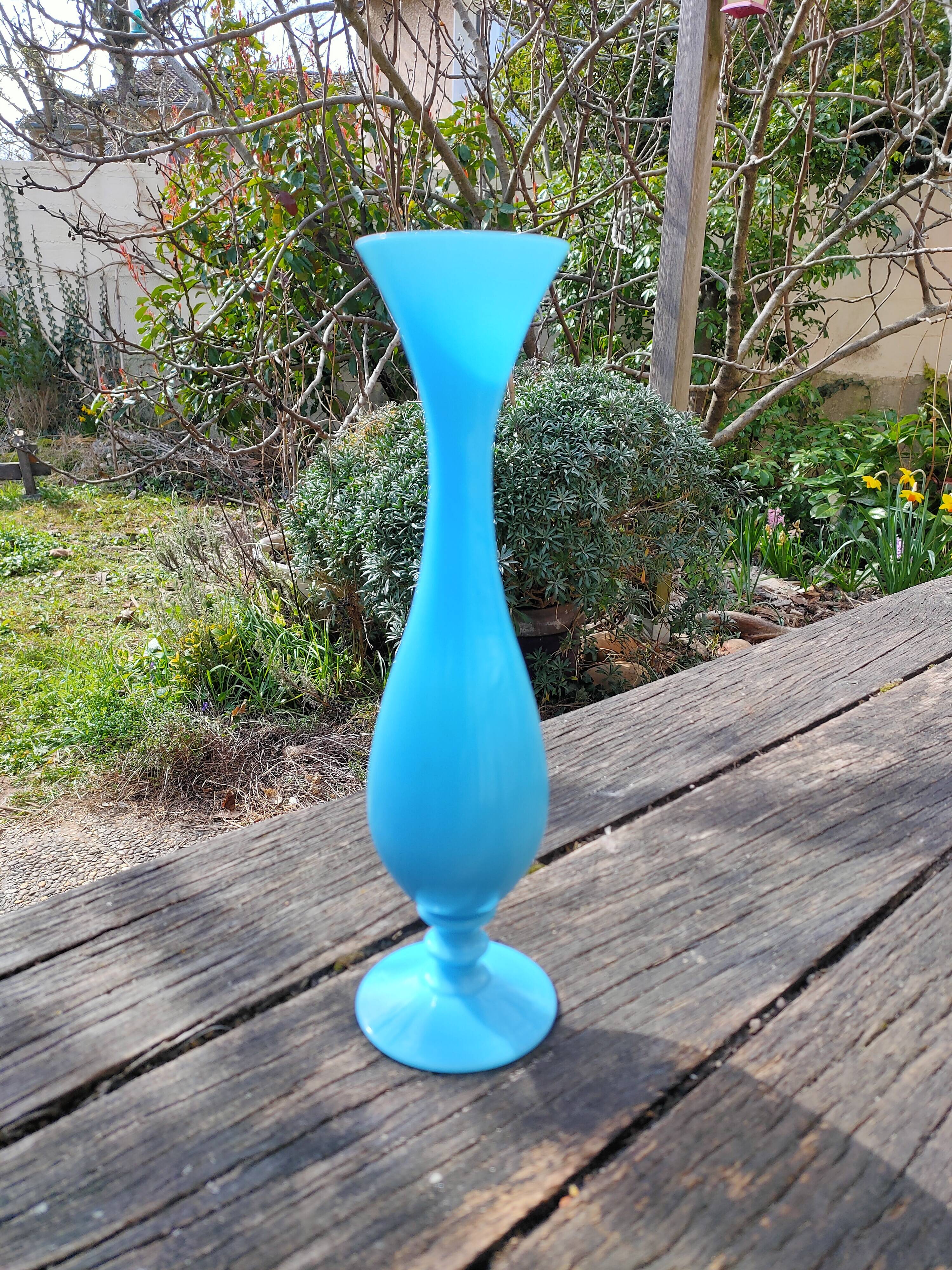 Blue opaline vase