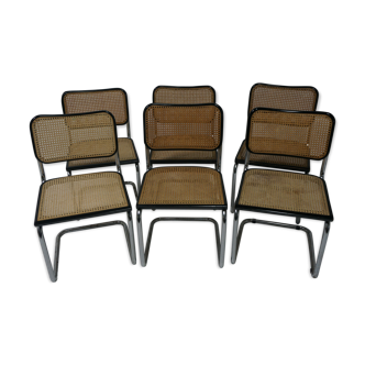 Lot de six chaises Cesca B32 d'après le design Marcel Breuer