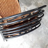 6 chaises rotin fer forgé vintage