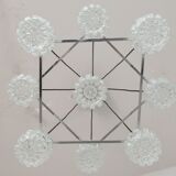 Lustre en verre et en chrome 1970s