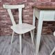 Upcycled Vintage Kitchen Dining Set Table and 2 Chairs - Cream and Walnut
