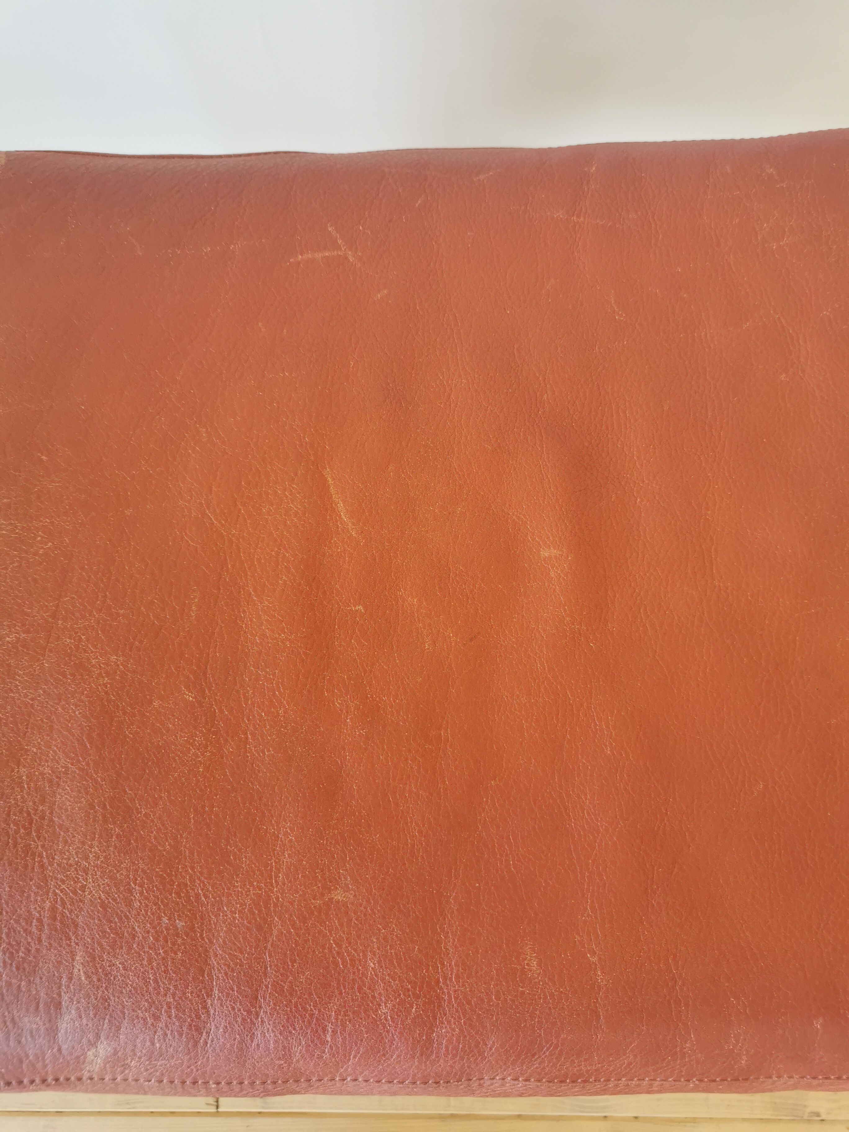 Pair of Dyrlund leather footrest 60s leather