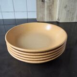 Set de 5 assiettes creuses en céramique effet grès