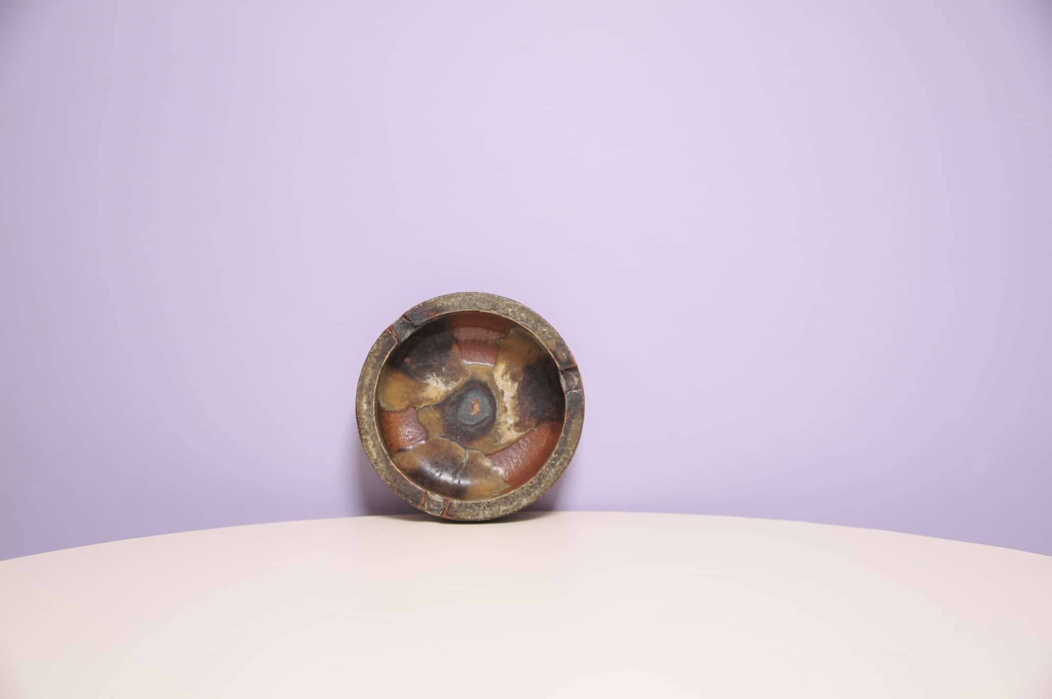 Brown ceramic ashtray bowl Axella