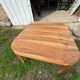 Art deco table in natural wood