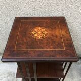 Revolving english library in mahogany, wheeled footing