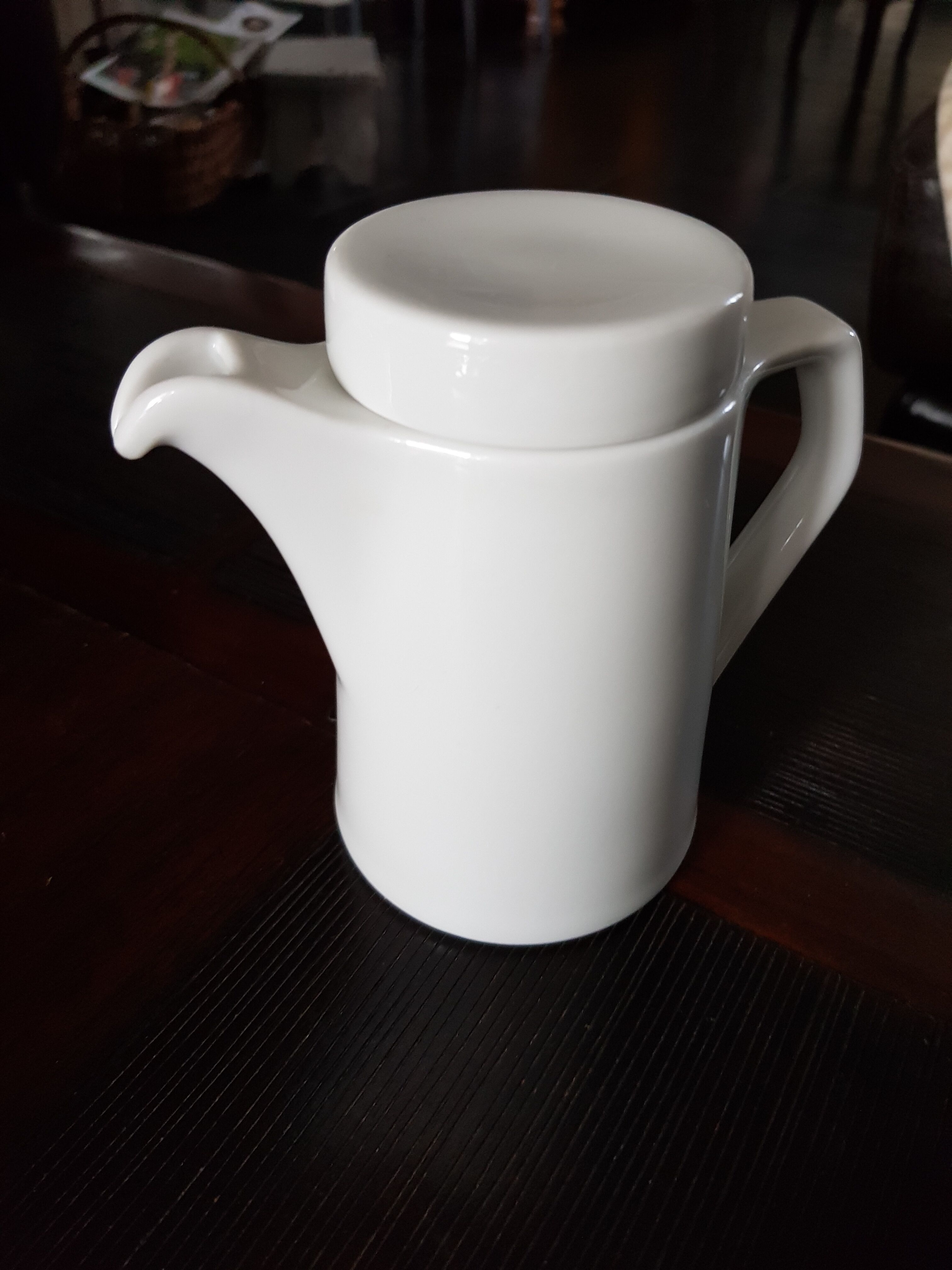 White porcelain teapot