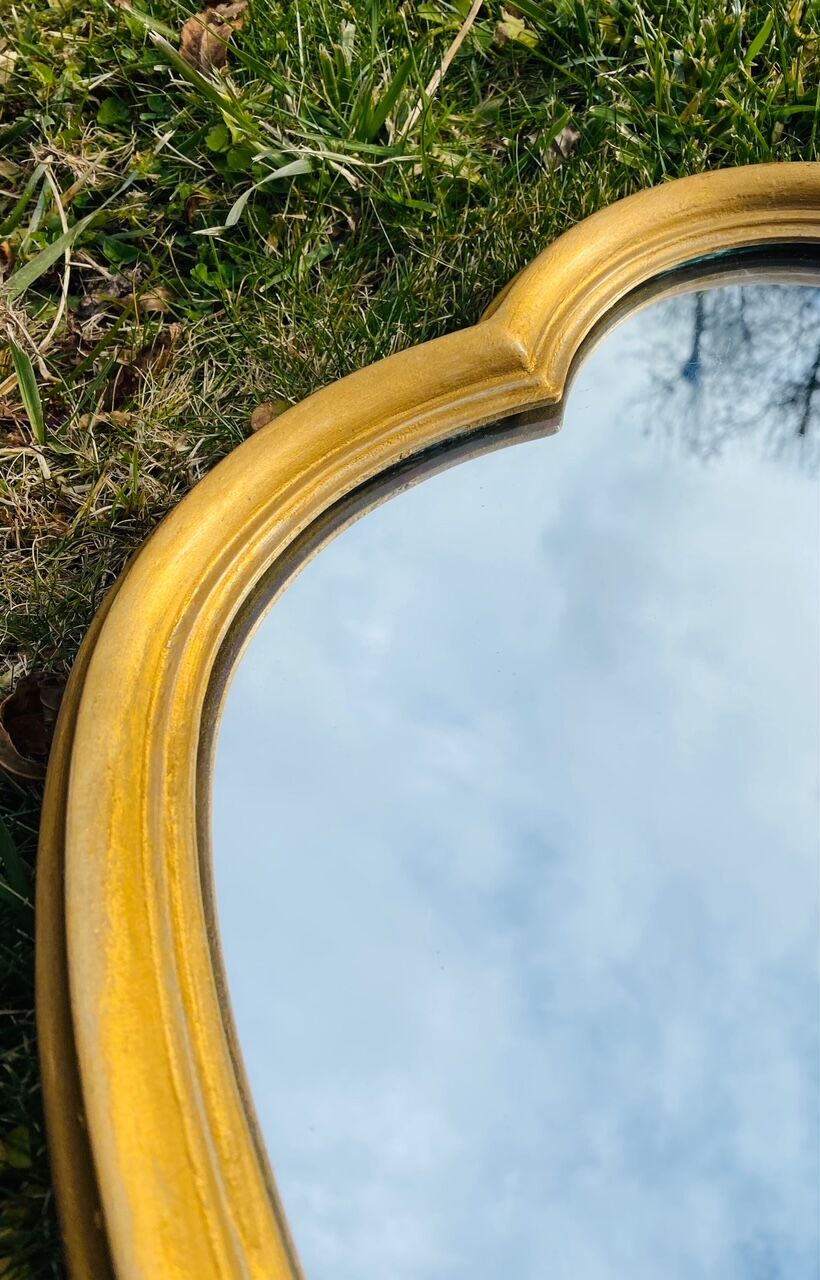 Miroir ancien en bois doré 52x35cm