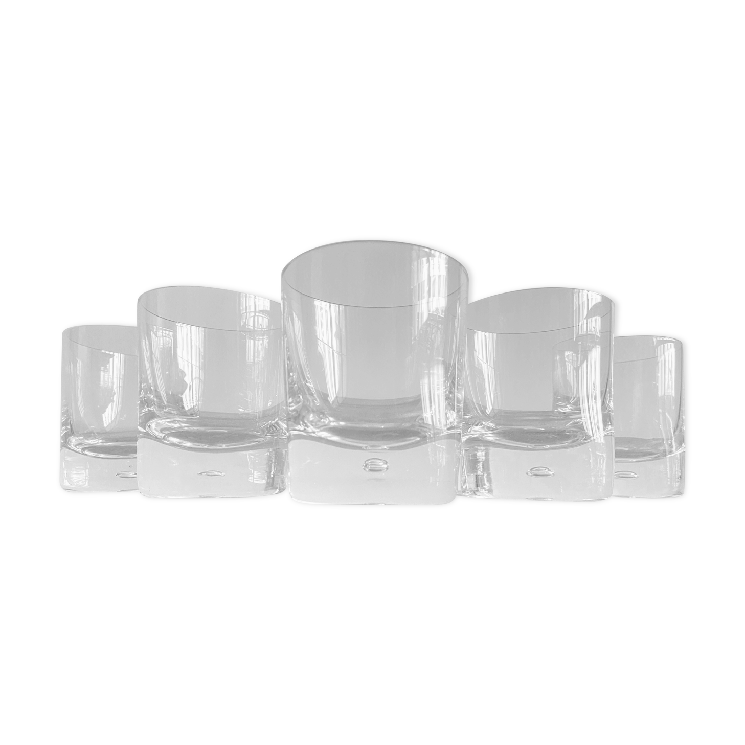 Set of 5 glasses of Crystal Scandinavian whisky cups