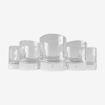 Set of 5 glasses of Crystal Scandinavian whisky cups