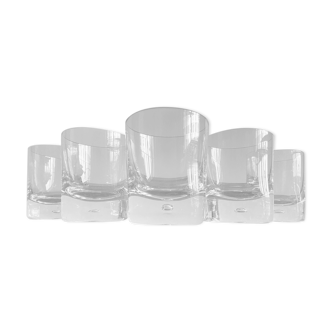 Set de 5 verres gobelets à whisky scandinave en cristal