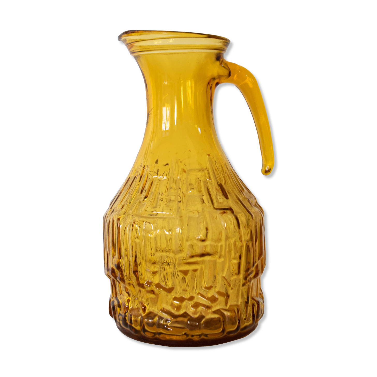 Yellow glass pitcher 70s