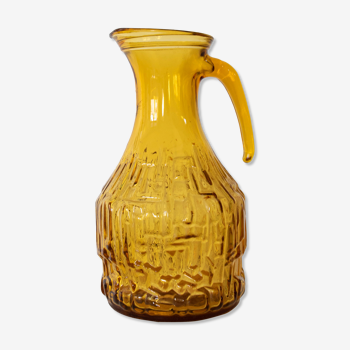 Yellow glass pitcher 70s