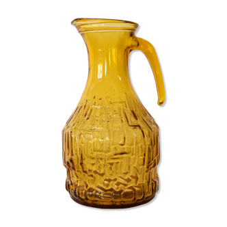 Yellow glass pitcher 70s