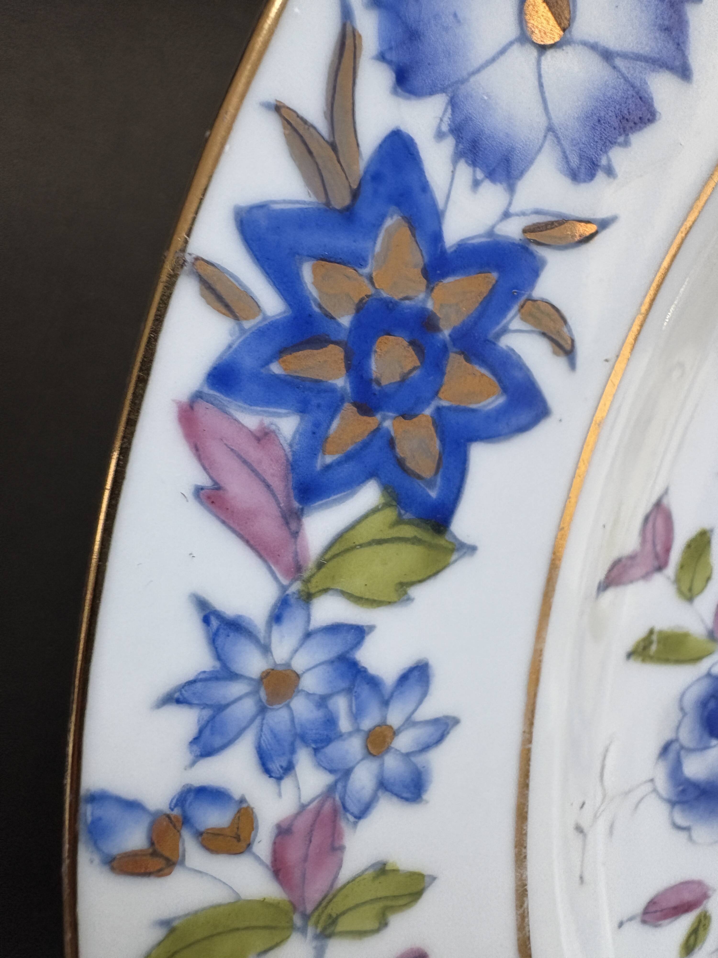 Lot de 6 assiettes plates florales vintage