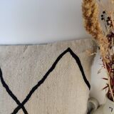 White and black Berber kilim cushion