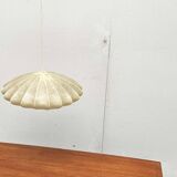 Modern UFO disc cocoon pendant lamp from the mid-century by Friedel Wauer for Goldkant Leuchten, Germany, 1960s.