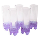Set of 5 Vintage Lilac Tumblers / LACS Kristallglas / Italy / 1970s