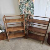 Foldable and stackable wooden shelves