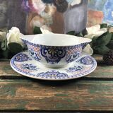 Gravy boat and its frame Gien Royal