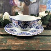 Gravy boat and its frame Gien Royal