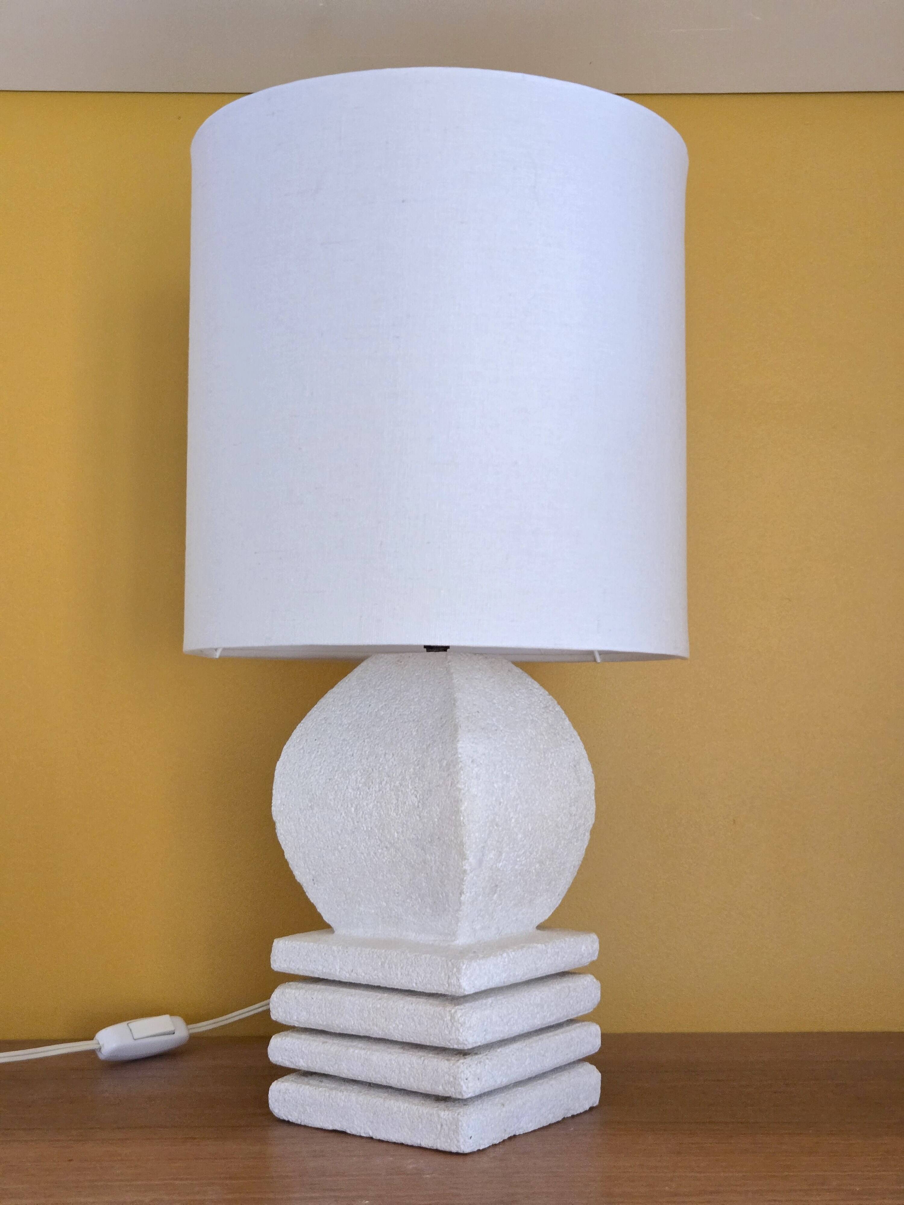 Solid stone lamp and lampshade - design DLG Albert Tormos