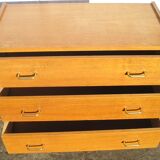 Convenient 3-drawer oak veneer 1970